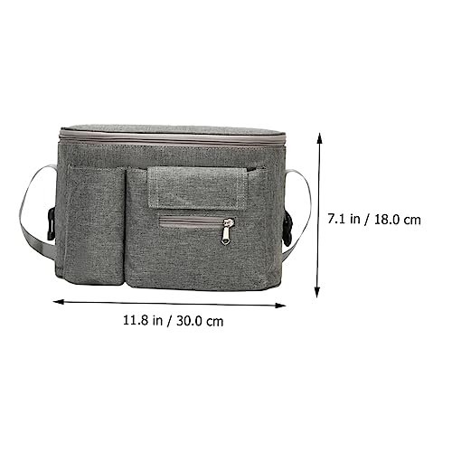 Bolsa multifuncional para pañales y organizador gris claro miniatura 5