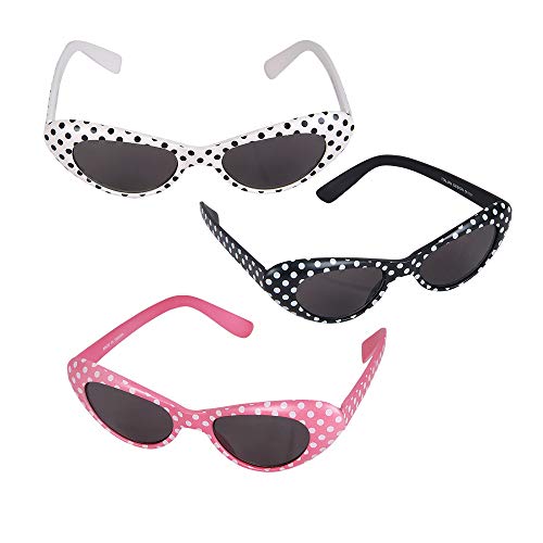 Retro Polka Dot Cat Eye Sunglasses, 1 Dozen