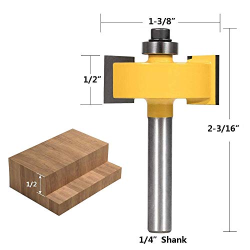 Eyech 1/4 Inch Shank Rabbet Router Bit Set With 6 Bearings Rabbeting Router Bit Bearings Set For Multiple Depths 1/8", 1/4", 5/16", 3/8", 7/16", 1/2" #TOP1