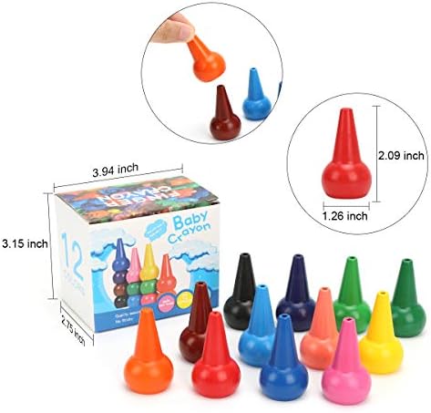 Baby Crayons for Toddlers,Washable Wax Crayons for Babies,Safe and Non-Toxic,Chunky and Chubby Crayons for Kids Party Bags,Personalised and Colour Set
