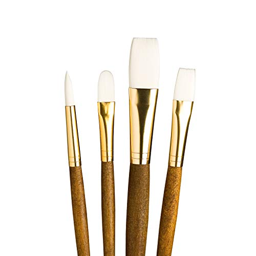 Princeton Real Value Series 9000 Brown Short Handled Brush Sets 9147 Set of 4