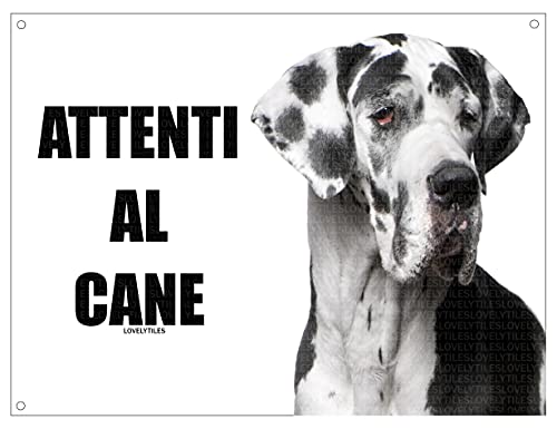 ALANO attenti al cane mod 2 ARLECCHINO TARGA
