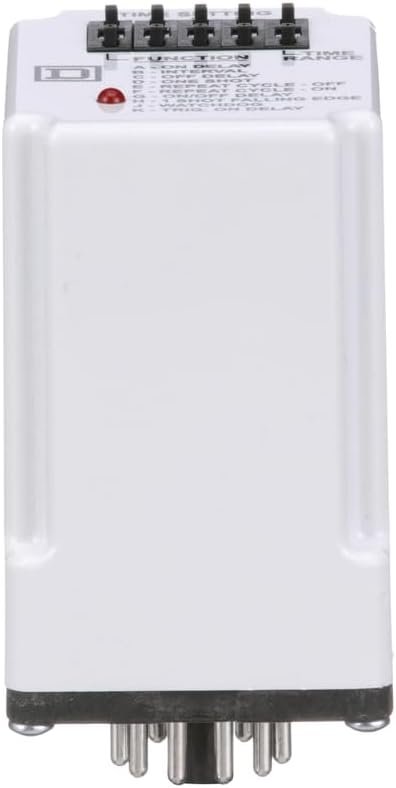 Schneider Electric Square D Timer Relay, Type JCK, Plug in, Multifunction, Programmable, 0.5 Second to 999 Hours, 10A, 240 VAC, 120 VAC/110 VDC