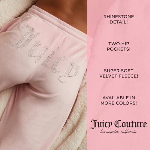 Image of Juicy Couture Women's Velvet Fleece Lounge Pajama Pant with Rhinestones