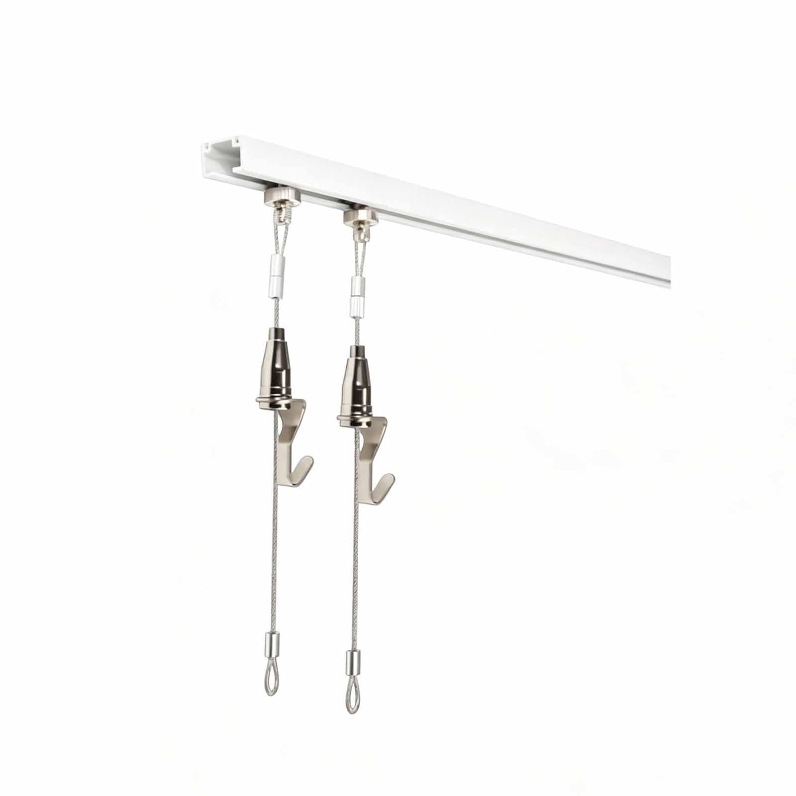 Picture Hanging Rail System, Adjustable Art Display System with 2 Hanging Ropes, Gallery Art Exhibition Track Set for Gallery