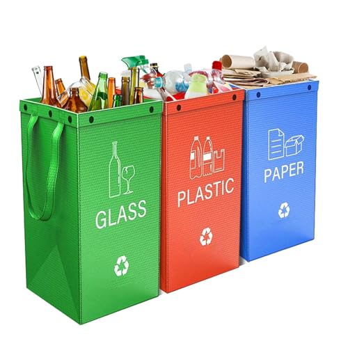 Poubelles modernes lot de 3 avec couvercle anti-odeurs pour cuisine et salon