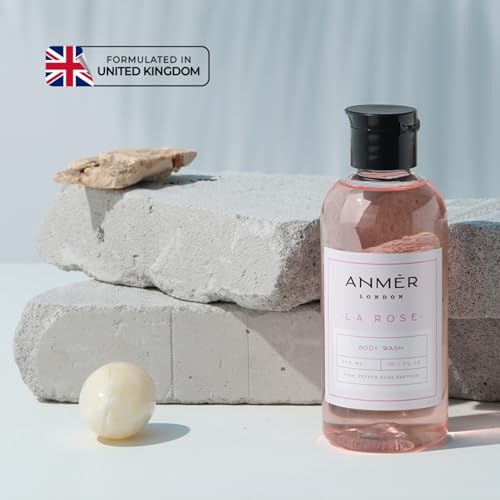 Image of La Rose Luxury Body Wash, Rose Raspberry Pink Pepper, 300ml | For Men & Women, Moisturizing with Natural Oils, Glycerin, Sea Buckthorn & Macadamia Oil, Hydrating & Deep Cleansing