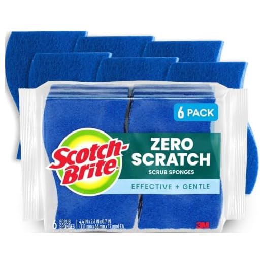 Scotch-Brite Non-Scratch Scrub Sponges, For Washing Dishes and Cleaning Kitchen, 6 Scrub Sponges