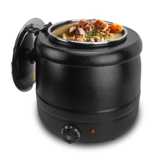 Marmite à Soupe Électrique, 10L, 400W, Doublure Amovible en Acier Inoxydable, Isolation Thermique