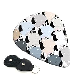 Cow Collection Lot de 6 médiators pour guitare acoustique, guitare électrique, basse, ukulélé – fins, moyens et épais. - Les Beatles, Paul McCartney, John Lennon, RIngo Starr, George Harrison