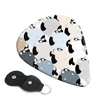 Cow Collection Lot de 6 médiators pour guitare acoustique, guitare électrique, basse, ukulélé – fins, moyens et épais. - Les Beatles, Paul McCartney, John Lennon, RIngo Starr, George Harrison