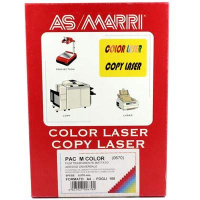 FILM TRASPARENTE MATTATO ADESIVO MM.0,07 A4 FG.100 PACM MARRI 0670