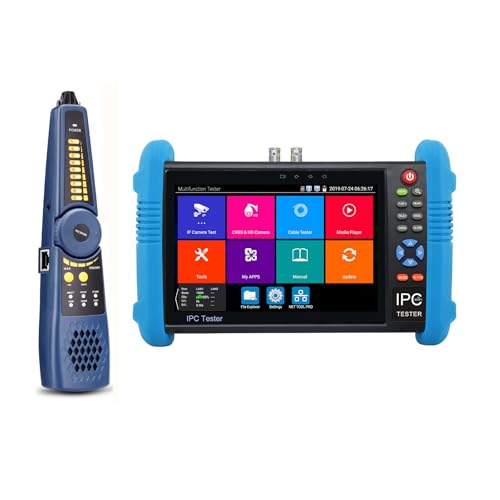 EVERSECU 7 Inch Touch Screen 5 in 1 CCTV Tester with Cable Tracer, Support Upt to 4K IP Camera & 8.0 Megapixel AHD, TVI, CVI & CVBS Analog Camera, with Keyboard/IP Discovery/POE Output/APP