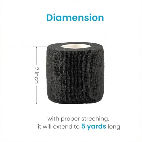 Image of WePet Pet Wrap, Self-Adhesive, Only Sticks to Itself, Non-Woven Tape for Dog Legs, Paws, Wounds, First Aid Cohesive Gauze for Horse, Cat, Bird, Animal, 6 Rolls, 2 Inch, Solid Color