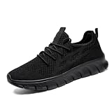Womens Trainers Slip On Running Tennis Shoes Breathable Lightweight Casual Black Size 6