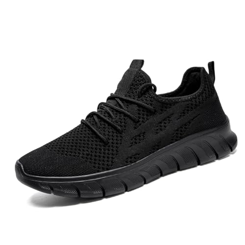 Image of Womens Running Road Sneakers Shoes Walking Athletic Sports Tennis Slip On Gym Fashion Casual Comfortable Lightweight Breathable Shoe Black Size 6