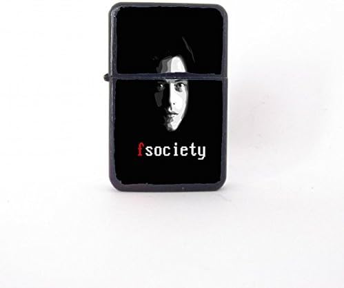 MrRobot lighter, custom lighter, Mr Robot show, black and white lighter, fuck society lighter, cool lighter, personalized lighter for him