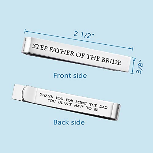 Clips de corbata de boda de acero inoxidable con acabado pulido premium 2