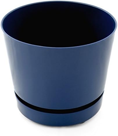 HBServices USA 8" Self Watering + Self Aerating High Drainage Deep Reservoir Round Planter Pot, Maintains Healthy Roots, for Indoor & Outdoor Gardens (Blue)