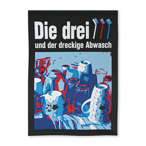 getDigital Geschirrtuch Die DREI Spülbürsten - Saugstarkes Küchentuch für Detektive und Abenteuer - Geschirrhandtuch aus 100% Baumwolle, 50 x 70 cm