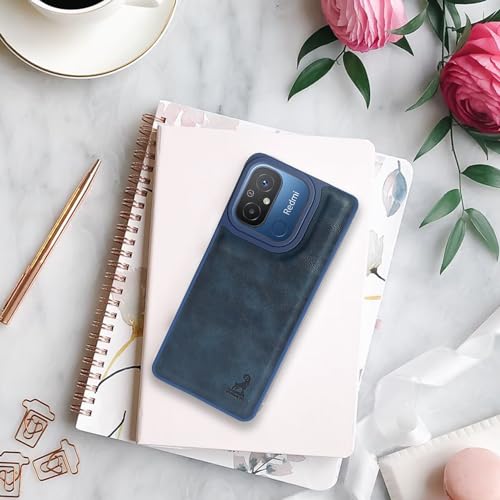 Image of AIBEX Shield Back Cover Case Compatible with Xiaomi Redmi 12C / Poco C55 Back Cover | Flexible Vegan Leather | Full Camera Protection | Raised Edges | Super Soft-Touch | Bumper Case