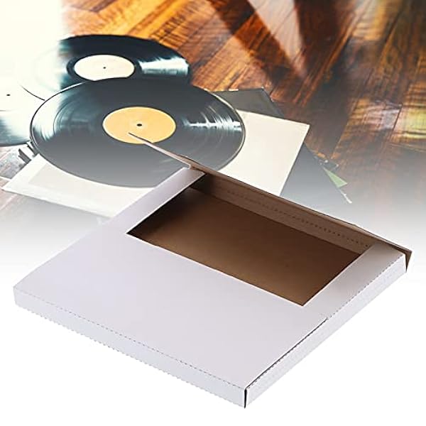 AYNEFY Verzenddozen voor vinyl LP Maxi 30 cm Maxibriefdozen voor grammofoonplaat, verzenddoos, vouwdoos, wit, kartonnen verpakking, verzendverpakking, 32 x 32 x 2,5 cm (25 stuks)