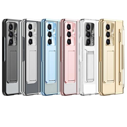 Étui rigide haut de gamme argent pour Samsung Galaxy Z Fold 7 avec rabat et stylet