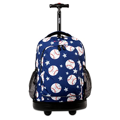 Image of J World New York Kids' Sunny Rolling Backpack Adults, Base Ball, One Size,17 X 11.5X 5.5 inch (H X W X D) inch