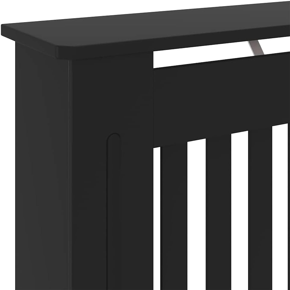 Engineered Wood Radiator Cover Black 30.71 x 7.48 x 32.09 in with Water Resistant Material and Efficient Heat Flow for Home Decor and Additional Storage