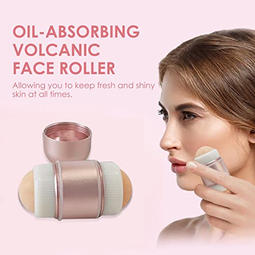 ZJTY Ölabsorbierende Rolle Vulkanstein | Doppelköpfiger ölabsorbierender Volcanic Face Roller - Tragbares… - Image 6
