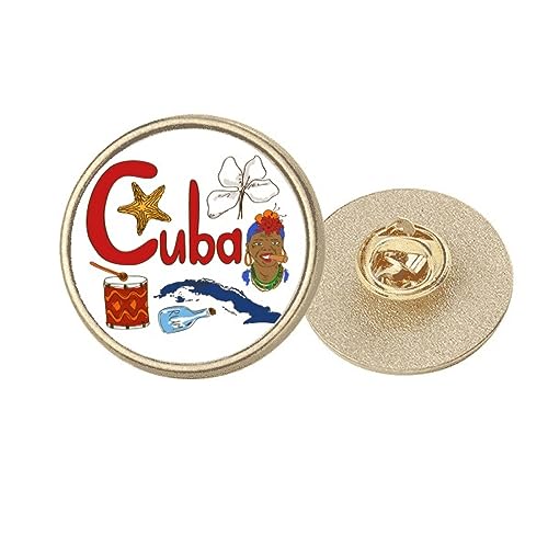 Broche Cuba en métal doré format M pour costume et veste