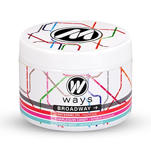 Gout chicha Ways Broadway (Pastèque - Bonbon Arlequin, Menthe Fraîche) substitut pour chicha sans tabac et sans nicotine - pot de 200 grammes Cover