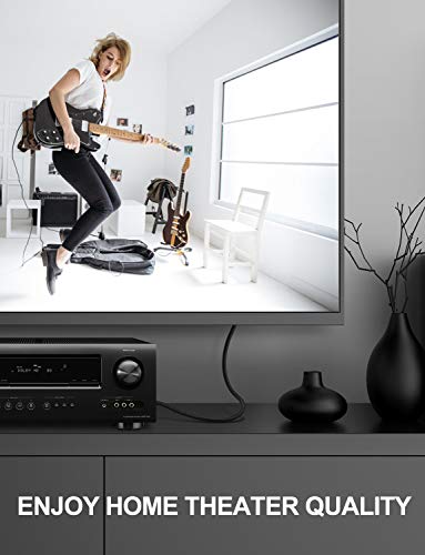 Digital Optical Audio Cable 6.6Ft,Vanaux S/Pdif Toslink Cable 24K Gold-Plated Fiber Optic Cord Compatible With Sound Bar/Television/Blu-Ray Players/Set Top Box/Projector/Decoder/Home Theater & More #TOP1