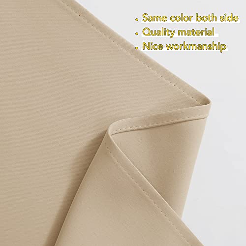 NICETOWN Room Darkening Pole Pocket Kitchen Tier Curtains- Tailored Scalloped Valance/Swags for Nursery for Basement (Biscotti Beige, 2 Pieces, 72 inches Wide Combined, 63 inches Long) by NICETOWN - Used condition - Image 6