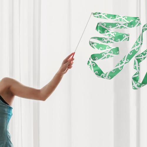 INOOMP Fita De Dança Rítmica Fita De Ginástica Dançarina Varinha Fita De Dança Serpentina Girando Fi
