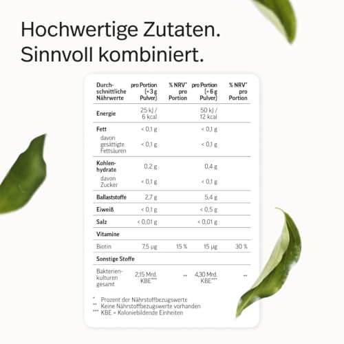 edubily® Darmflora Komplex - Resistentes Dextrin mit Biotin & 7 Bakterien-Kulturen. L. plantarum, L. reuteri, S. thermophilus, B. lactis, B. longum, B. infantis & B. adolescentis (250 g)