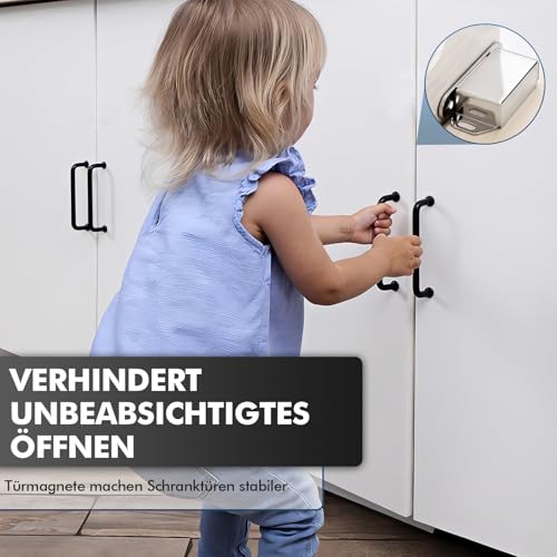 shinfly Türmagnet, Magnetschnäpper Schrankmagnete Schubladen Türschließer Türmagnet, Haltekraft 4kg,Magnete für Schranktüren 8 Stück Türmagnete, für Küchenschränke
