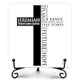 For I Know The Plans I Have For You Says The Lord Plans Sign, Rustic Christian Decor, Farmhouse Home Decor, Inspirational Christian Gifts for Women Men, Vintage Decoration for Bedroom, 5' x 5'-326