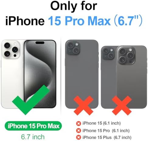 SkyEagle Compatible with Magsafe 2 in 1 Detachable iPhone 15 Pro Max Wallet Case with Card Holder,Women Men Magnetic PU Leather RFID Blocking Flip Kickstand Credit Slots for Apple 15 Pro Max,Rose Gold