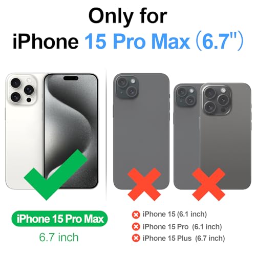 SkyEagle for iPhone 15 Pro Max Wallet Case,?Compatible with Magsafe? Women Men PU Leather Flip Folio Protective Cover Credit Card Slots Kickstand RFID blocking,for Apple 15 Pro Max,Purple