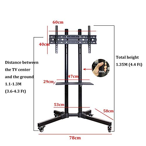 Soporte móvil para TV con ruedas y estante para TVs 32-65" miniatura 2