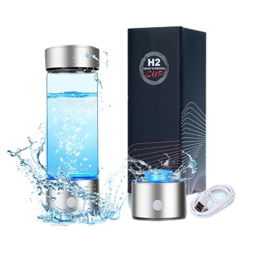 Vbvbip Enhanced Hydrogen Water Generator Bottle - Innovative SPE/PEM Technology, 1600 ppb Hydrogen in Just 3 Minutes, 14OZ Capacity, Chic Design, Ideal Health Gift for Loved Ones