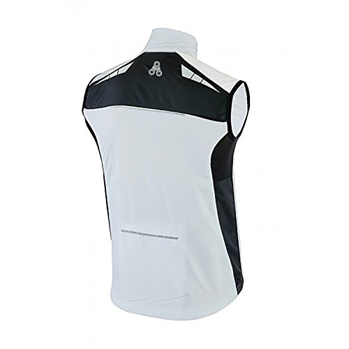 Colete corta-vento – colete de ciclismo sem mangas refletivo à prova de vento, Branco/preto, G