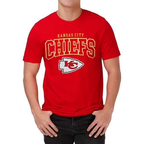FOCO Kansas City Chiefs NFL Mens Classic Arched Logo T-Shirt - Red - L