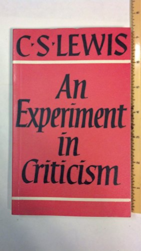 An Experiment in Criticism 0521093503 Book Cover