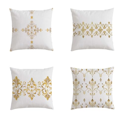 Housse de coussin 70x70cm double sided printing lot de 4 motifs géométriques - 2