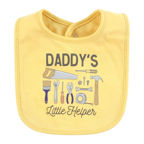 Image of Hudson Baby Infant Boy Cotton Bibs, Construction Work, One Size