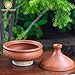 Swadeshi Blessings Unglazed Clay Tajine Pot for Cooking with Lid/LEAD-FREE Earthen Tajine/Clay Tagine Cookware for baking +FREE ASH For Cleaning