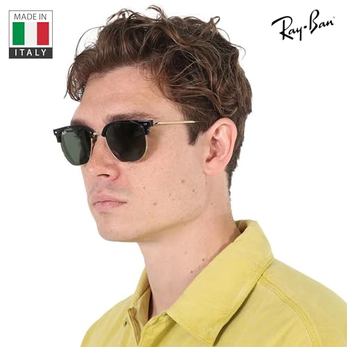 Image of Ray-Ban RB4416 NEW CLUBMASTER Square-Round Shaped Sunglasses for Men & Women with Official RAYBAN Eyewear Kit