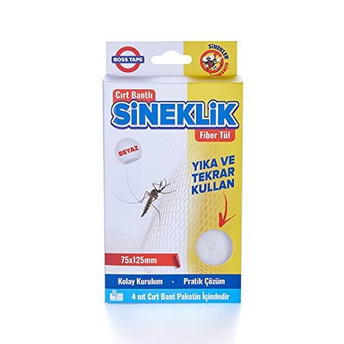 400 g 75 cm x 125 cm Beyaz Cırt Cırtlı Tek Parça Pencere Sineklik Filesi
